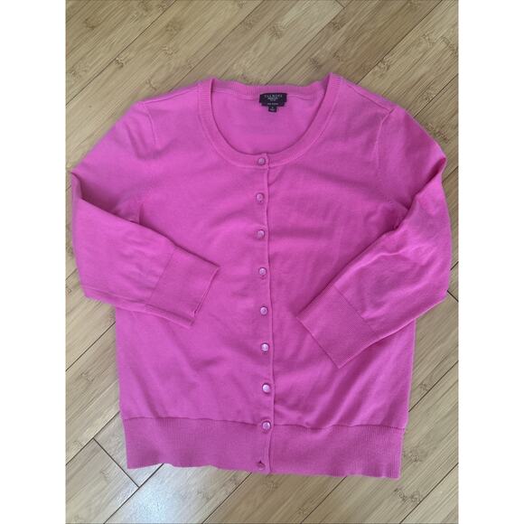 Talbots Prima Cotton Pink Button Up Cardigan Classic Preppy Soft Girl Sz S - Picture 1 of 5
